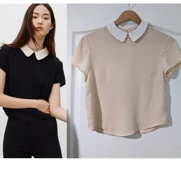 Aritzia Sunday Best | Patterson Short Sleeve Blouse in Blush - Picture 1 of 10